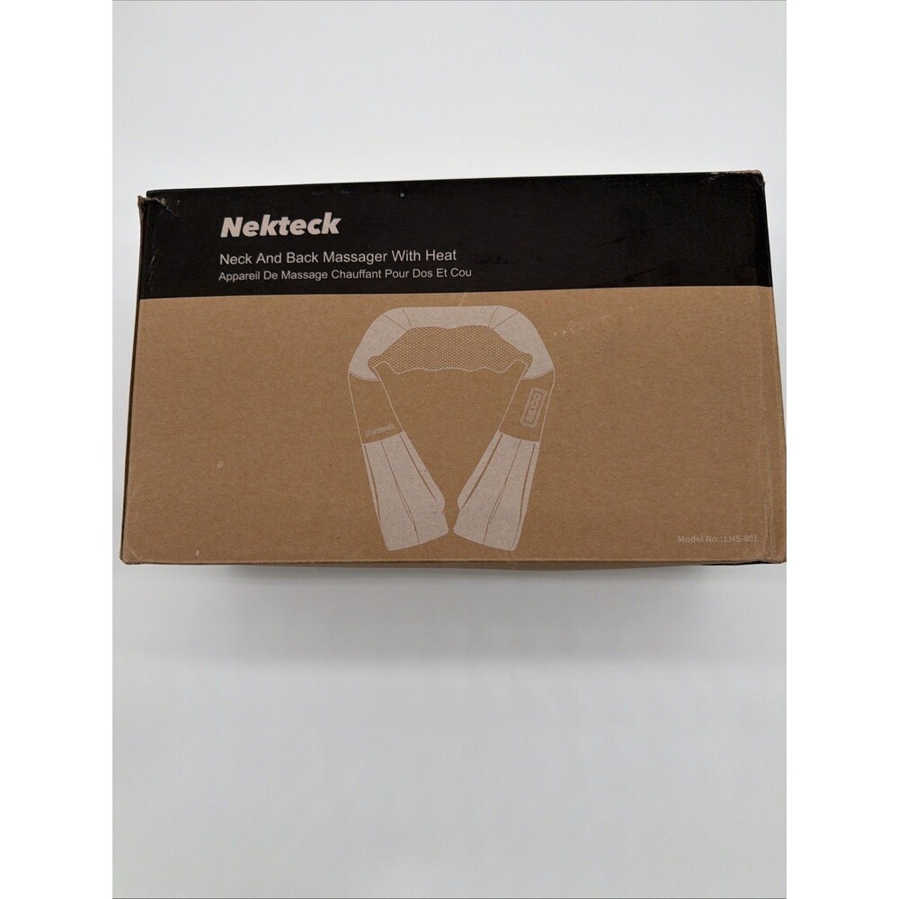 Nekteck Shiatsu Neck /Back Massager with Heat Deep Tissue Kneading LMS-801 Black